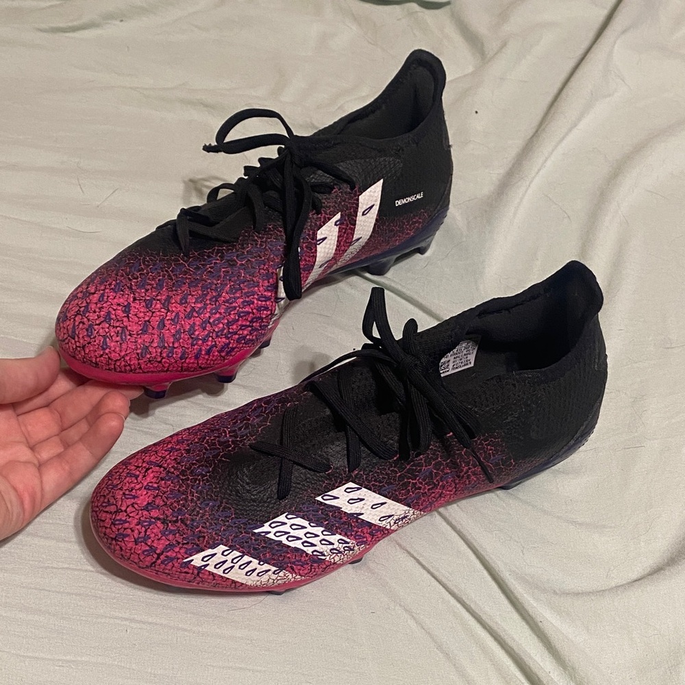 Adidas Black and Pink Predator Soccer Cleats